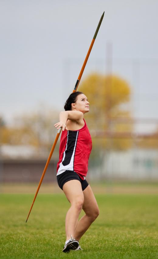 A javelin throw can be a challenging field event.