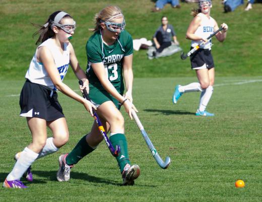 Field hockey is similar to soccer in that goals are scored, but players carry sticks.